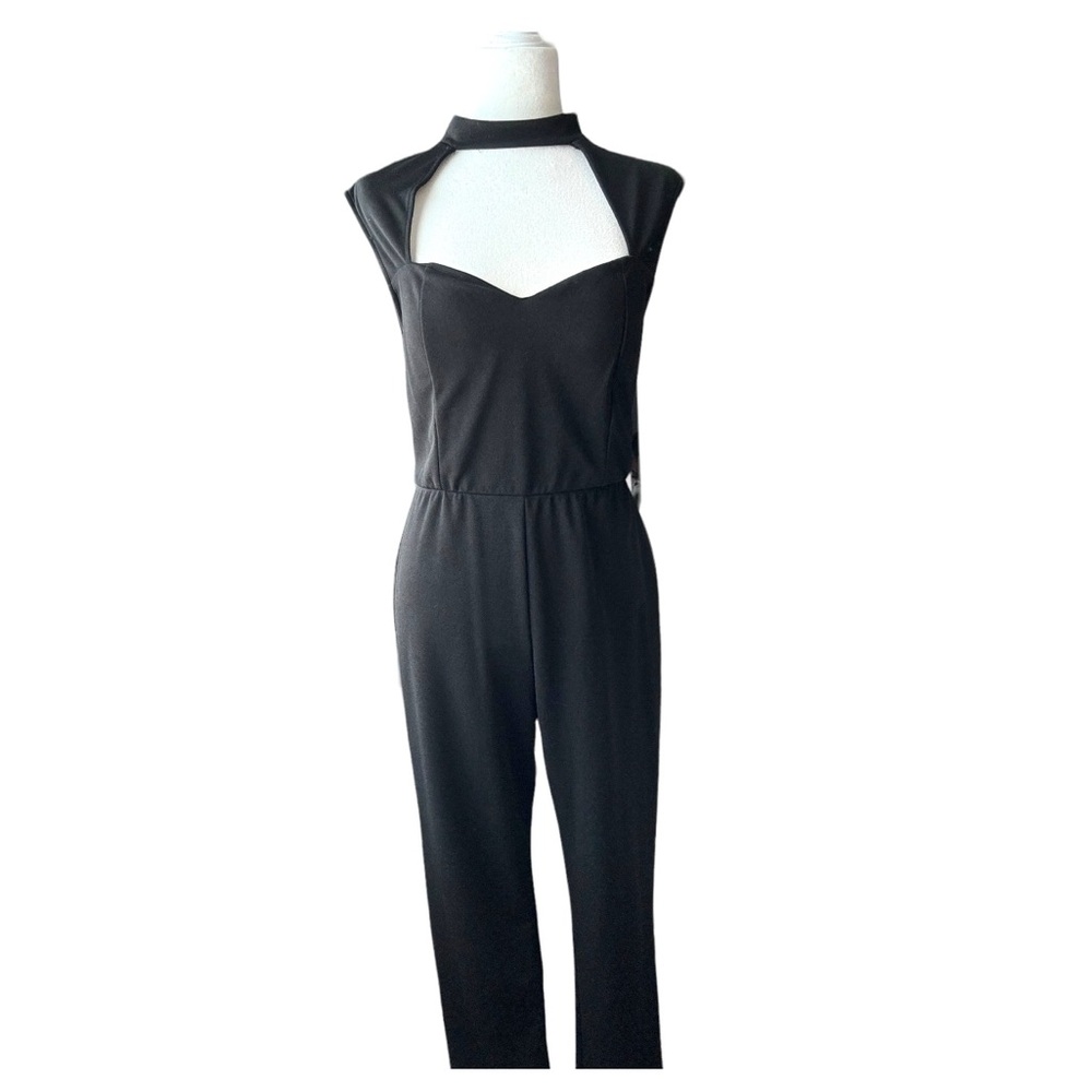 G BY GUESS ALL BLACK SLEEVELESS FULL BODY JUMPSUIT SIZE XTRA LARGE